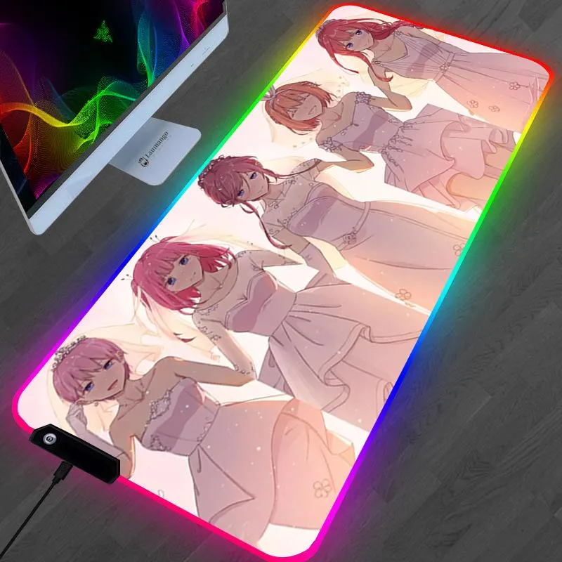 Rests RGB Kawaii The Quintessential Quintuplets Mouse Pad Anime Desk Mat Gamer PC Computer Keyboard Carpet Gaming Accessories MousePad