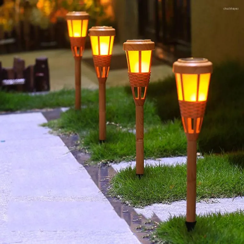 Zonne -flikkerende vlam Torch Lights Outdoor Waterdichte pad Landschap Spotlight voor tuindecoratie