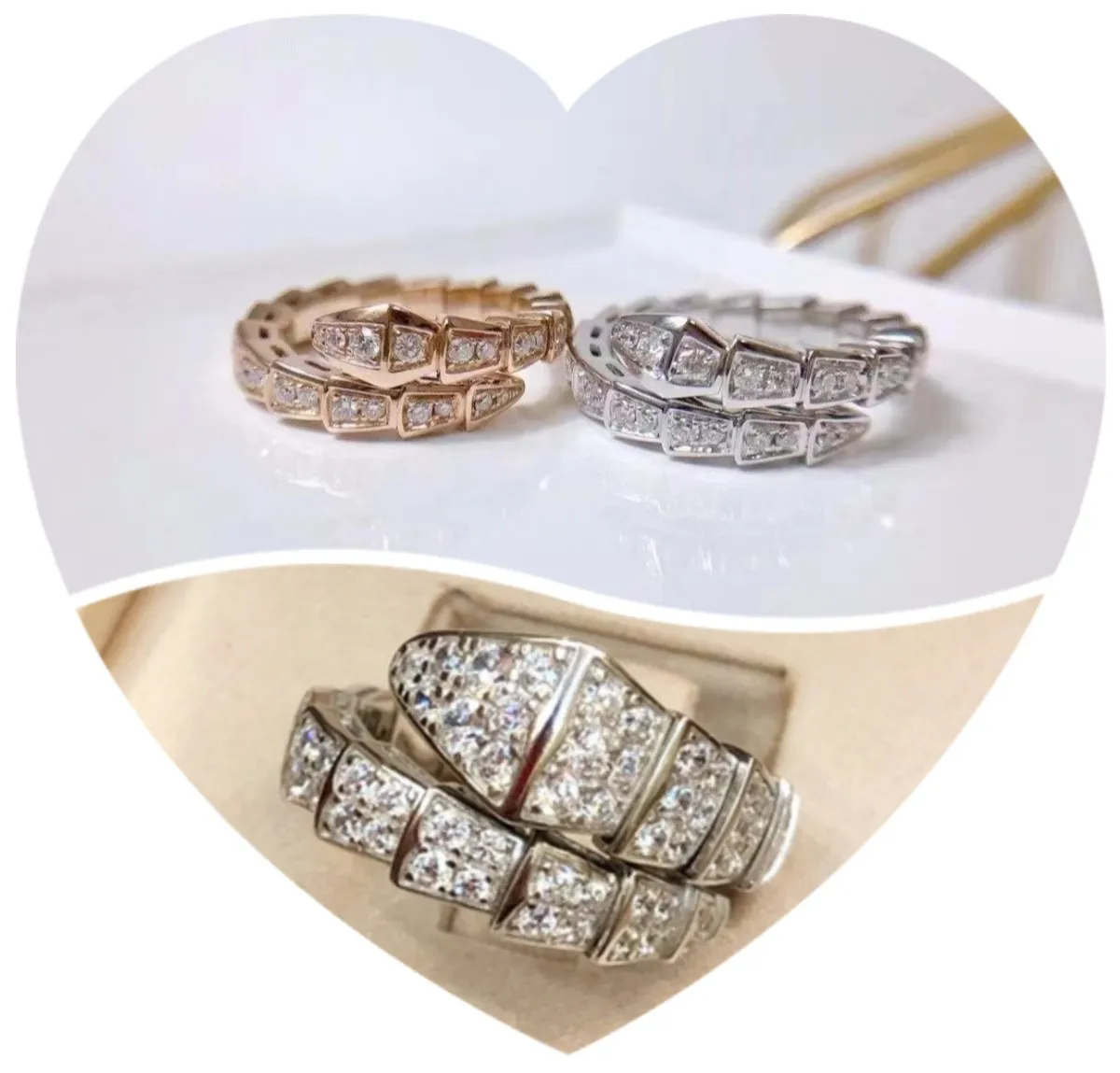 Adjustable Snake Bone Rings for Women Designer Jewelry Luxury Rings 5A Quality Easy to Deform Lady Single Lap Ring Narrow Wide Version Ring with