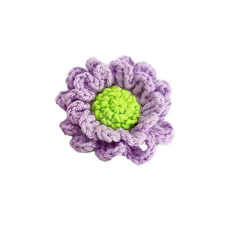 Flores de malha bonitas broches mulheres meninas meninas feitas à mão Broches florais de madeir