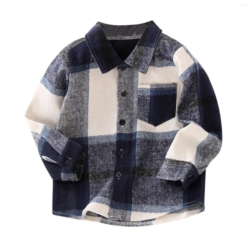 Jacken Jungen Top Kinder Kleinkind Hemd Jacke Kariert Langarm Revers Button Down Baby Shirts Jungen Jugend Grafik T-Shirt