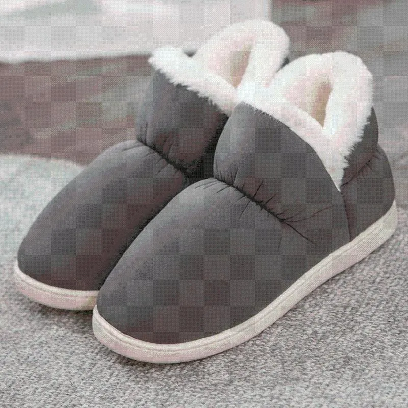 Slippers Home For Men Winter Furry Short Plush Man Slipper Non Slip Bedroom Shoes Couple Soft Indoor Male Boots Soles