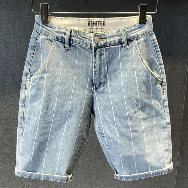Jeans pour hommes Supzoom 2023 arrivée haut à la mode Denim tendance hommes rayé léger hommes Shorts été fermeture éclair décontracté poids moyen