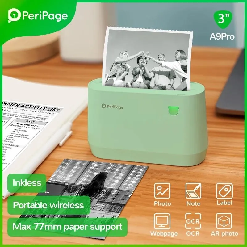 Printers PeriPage A9 A9S A9 Max 203dpi 304dpi 3 inch 4 inch Thermal Photo Printer