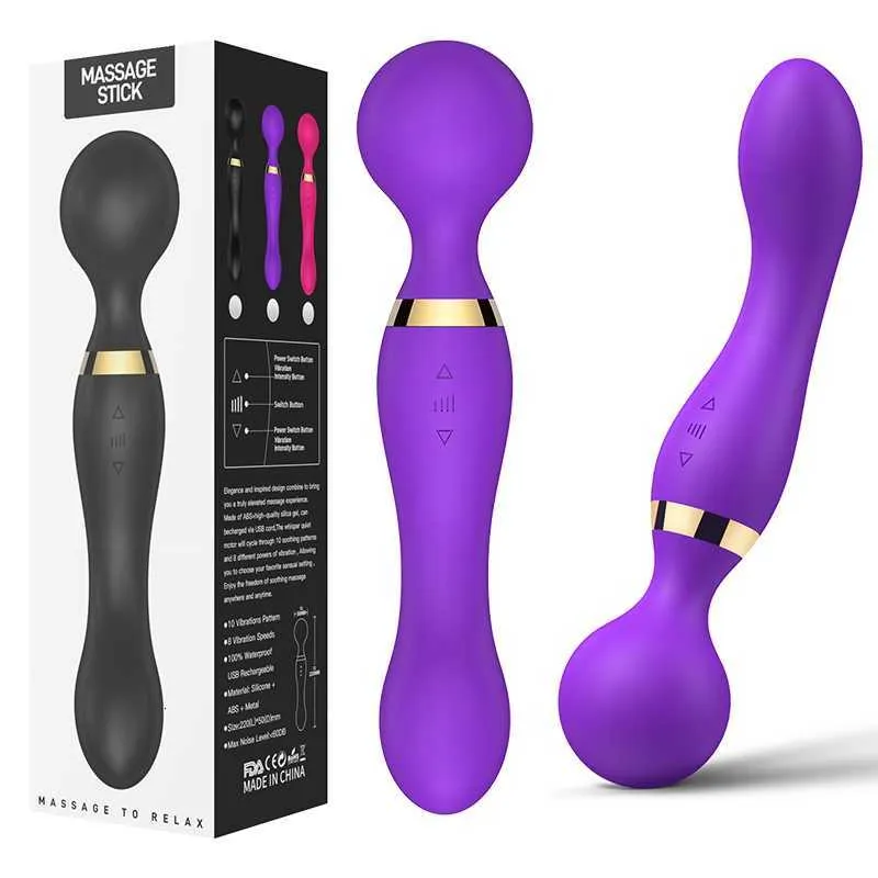 Zabawki seksu masażer USB Wibrator bezprzewodowy av 8 prędkość wodoodporna magiczna różdżka kobiety