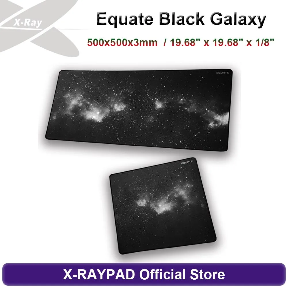 Pads 500x500x3mm XL Square / 19.68" x 19.68" x 1/8" Xraypad Equate Gaming Mouse Pad Black Galaxy