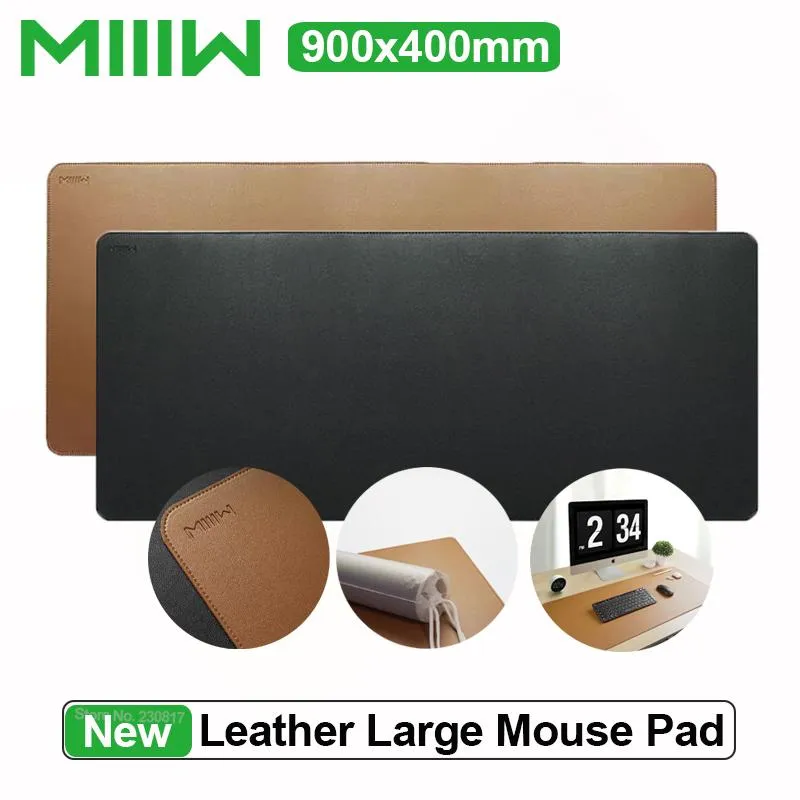 Pads Youpin MIIIW Oversized Leather Cork Mouse Pad Doublesided Waterproof Soft Durable 900*400mm Desk Mat