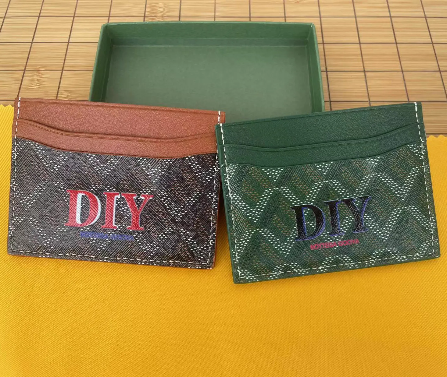 Titulaires de cartes Femmes Hommes Sac Embrayage Portefeuille en cuir véritable Poche à fente DIY Faites-le vous-même à la main Personnalisé personnalisation 236R