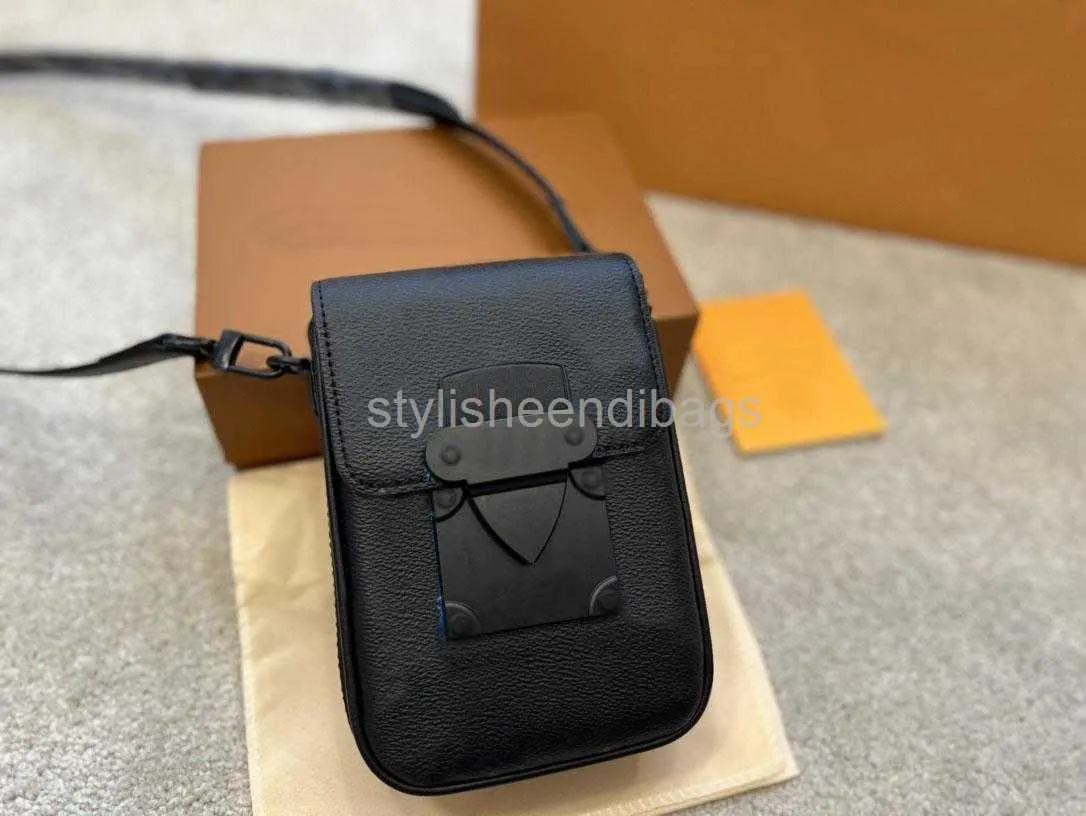 StylisheEndibagsユニセックス豪華な本物の革張りの垂直ウォレットユニセックスファッションバッグデザイナーカジュアルハンドバッグモバイルバッグミニショルダーバッグ