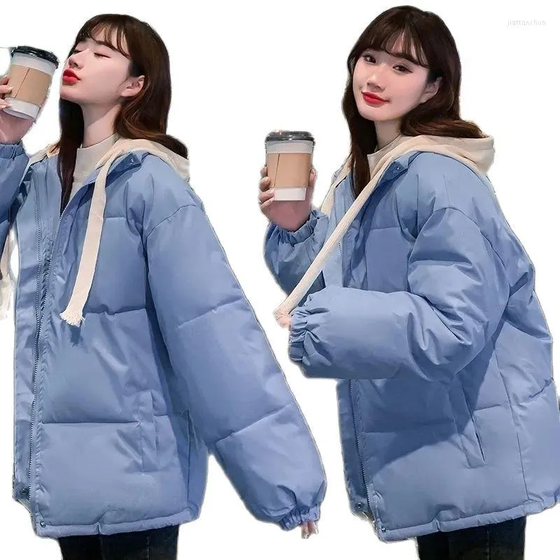 Women's Trench Coats Nice Cotton Coat Women's Short Korean Winter Down Jacket Loose Bread Thickened Student Overcoat Women Parkas