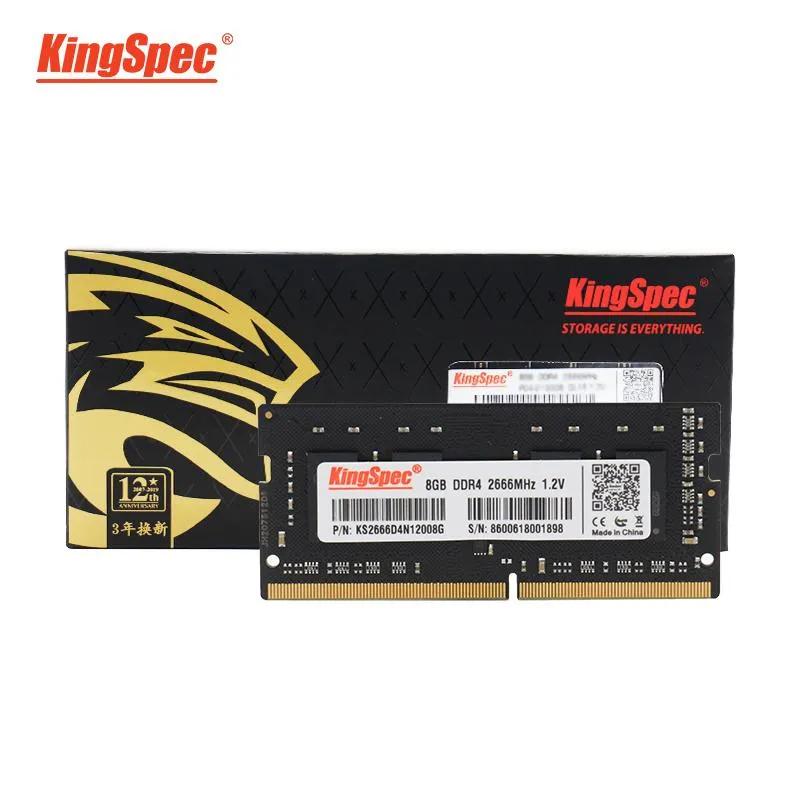 Rams KingSpec RAM DDR4 8GB RAM DDR4 Laptop 4GB 8GB 2666MHz 1.2V RAM DDR4 dla laptopa notebook memoria RAM dla Dell 7577 Asus Vivobook
