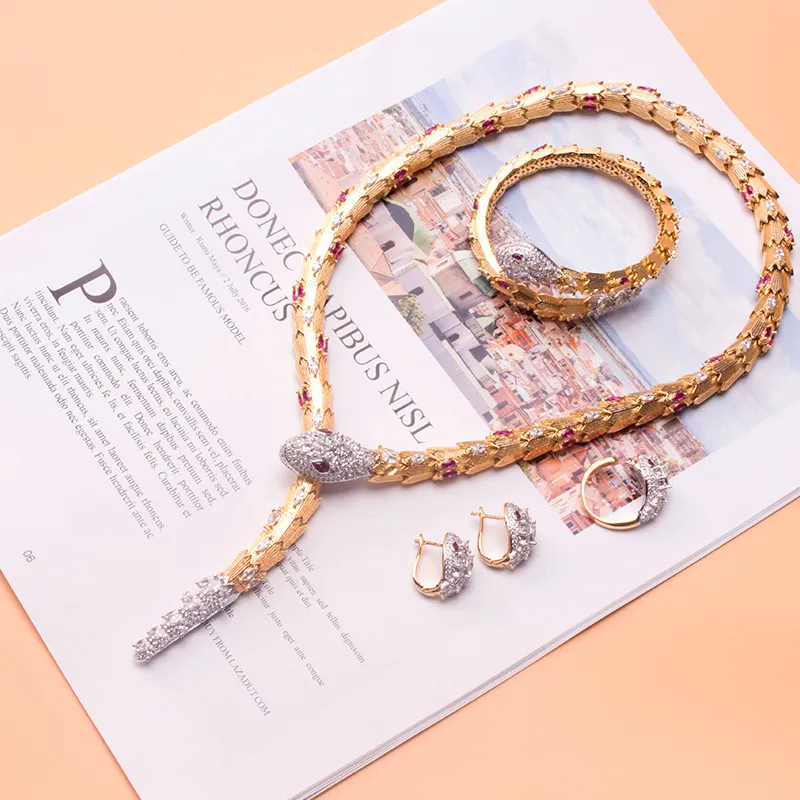 Розовая зеленая золотая цепь бриллианты кольцы длинные ожерелья для женщин роскошные звенья дизайнер ювелир