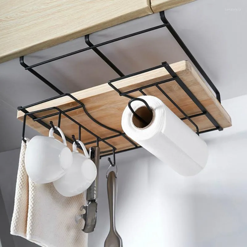 Hooks Kitchen Hanging Under Cabinet Shelf Choping Board Holder redskap Handduk Lagringsorganisator Pot Cover