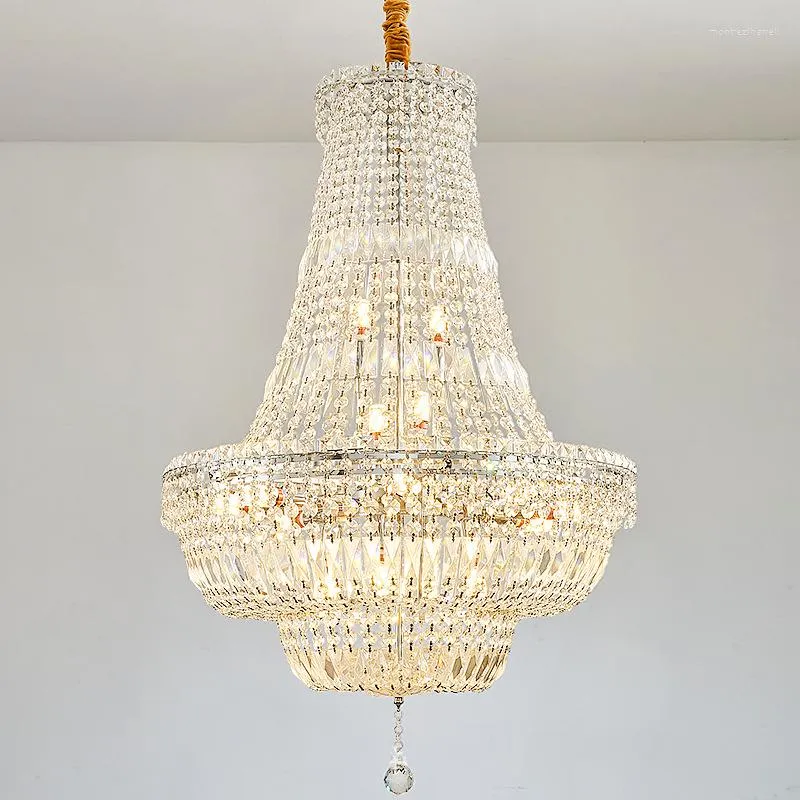 Lâmpadas pendentes Light Luxury Ledelier Crystal Living Sala de estar para jantar iluminação de prata de alta qualidade européia