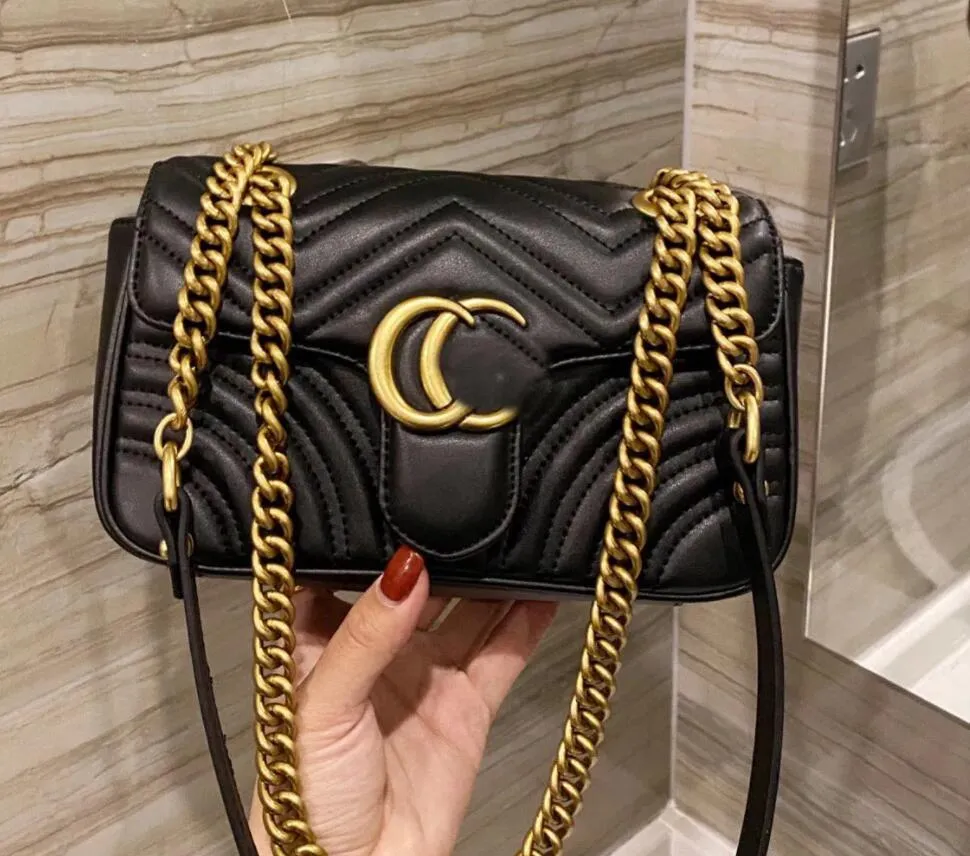 Women Luxurys Designers bags Marmont Womens bag Bags Shoulder Handbag Handbags Classic Leather Heart Style Gold Chain Tote Messenger