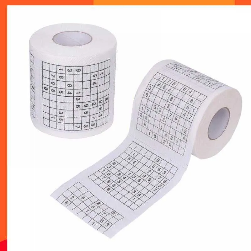 Tecido de carro novo 1 rolo 2 romancty Número engraçado sudoku wc banheiro engraçado papel higiênico papel de papel de cozinha de papel de banheiro