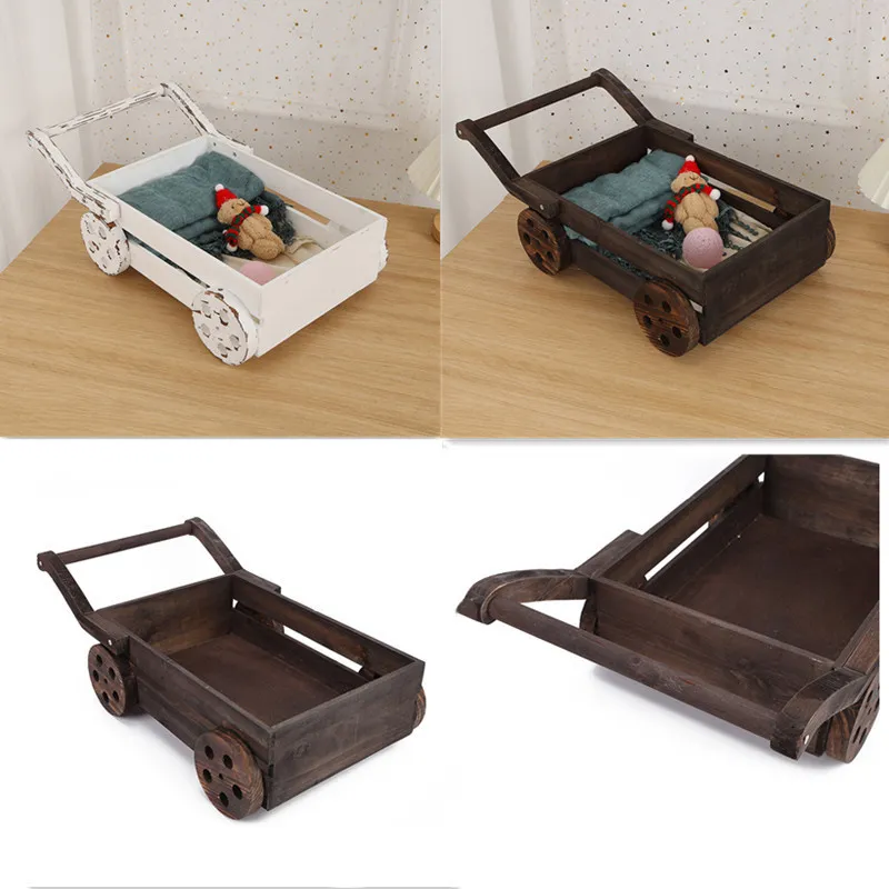 Newborn Photography Props Small Wooden Bed Baby Photography Props Studio Photographed Car Model Photo Bed