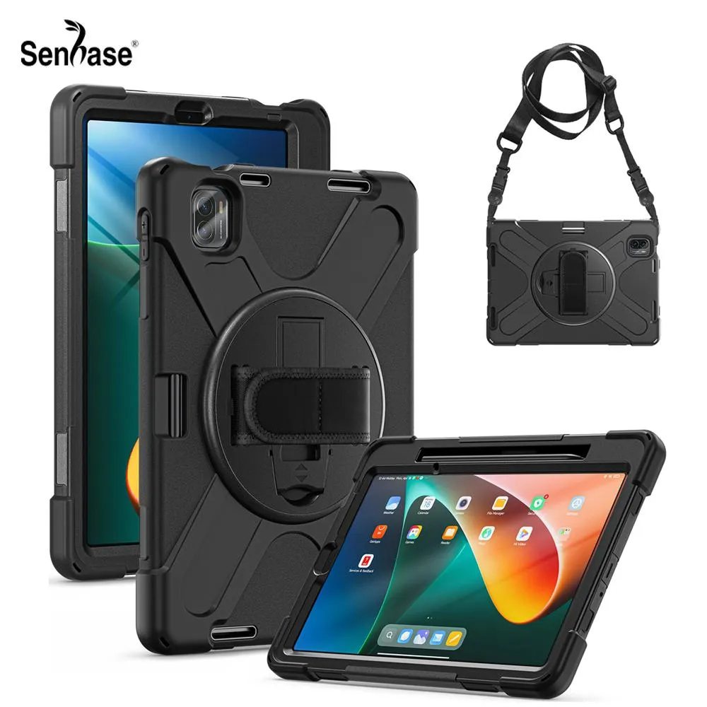 Case Shockproof Kinderen veilige pc + siliconenstand schouderband tabletafdekking voor xiaomi mi kussen 5 mipad5 Pro 11 inch 2021 -kast