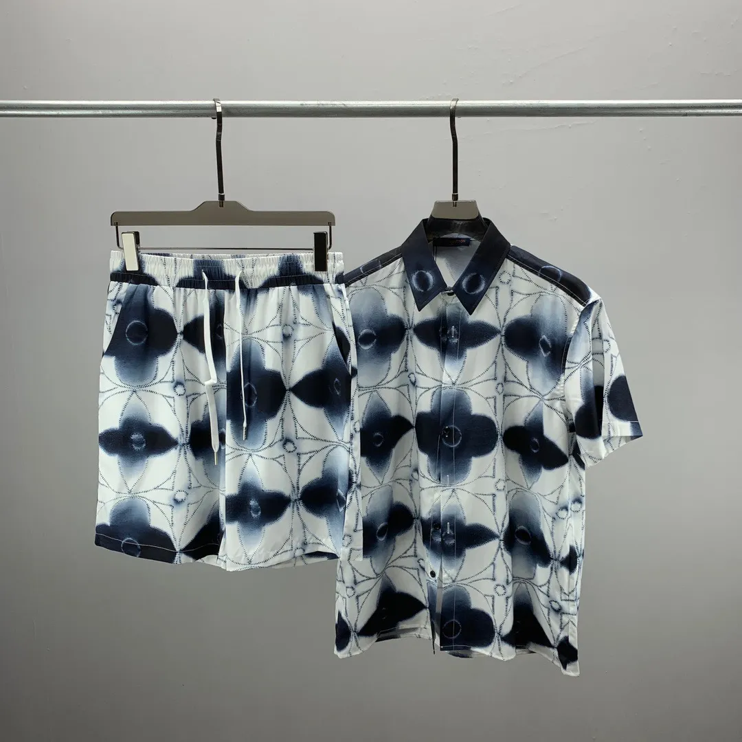 高級デザイナーサマービーチデザイナードレスシャツ幾何学的なプリントボウリングシャツハワイフローラルカジュアルシャツメンスリムフィット半袖ショーツM-3XL 90