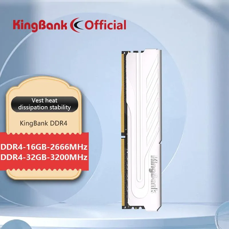 Rams Kingbank DDR4 32G 16GB 8GB RAM 3200MHz 2666MHz 16GB 2666MHz 1.2V PC DIMM DESKTOP MEMORY Support Motherboard DDR4 med kylfläns