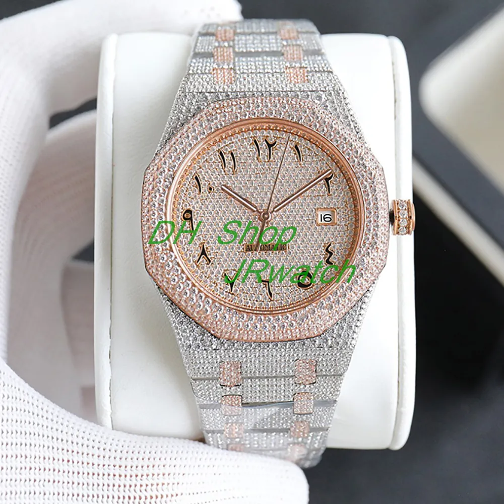 Top luxury Swarovski Beautiful Diamond Sports Mens Watch Movement ETA 3120 Automatic Mechanical Diving Watch Men Luminous Stainless Steel Waterproof Sapphire Box