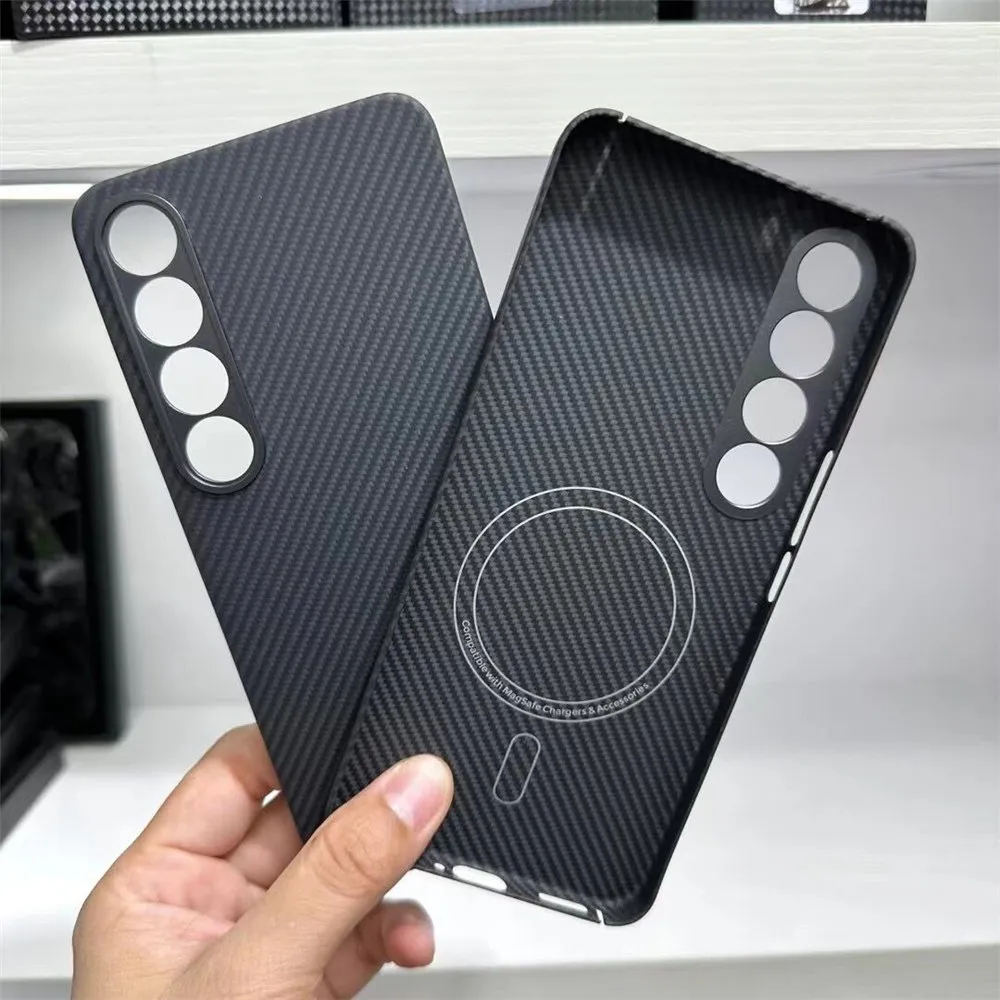 Custodia sottile magnetica in aramide in vera fibra di carbonio per Meizu 20 Pro Cover ad anello in metallo