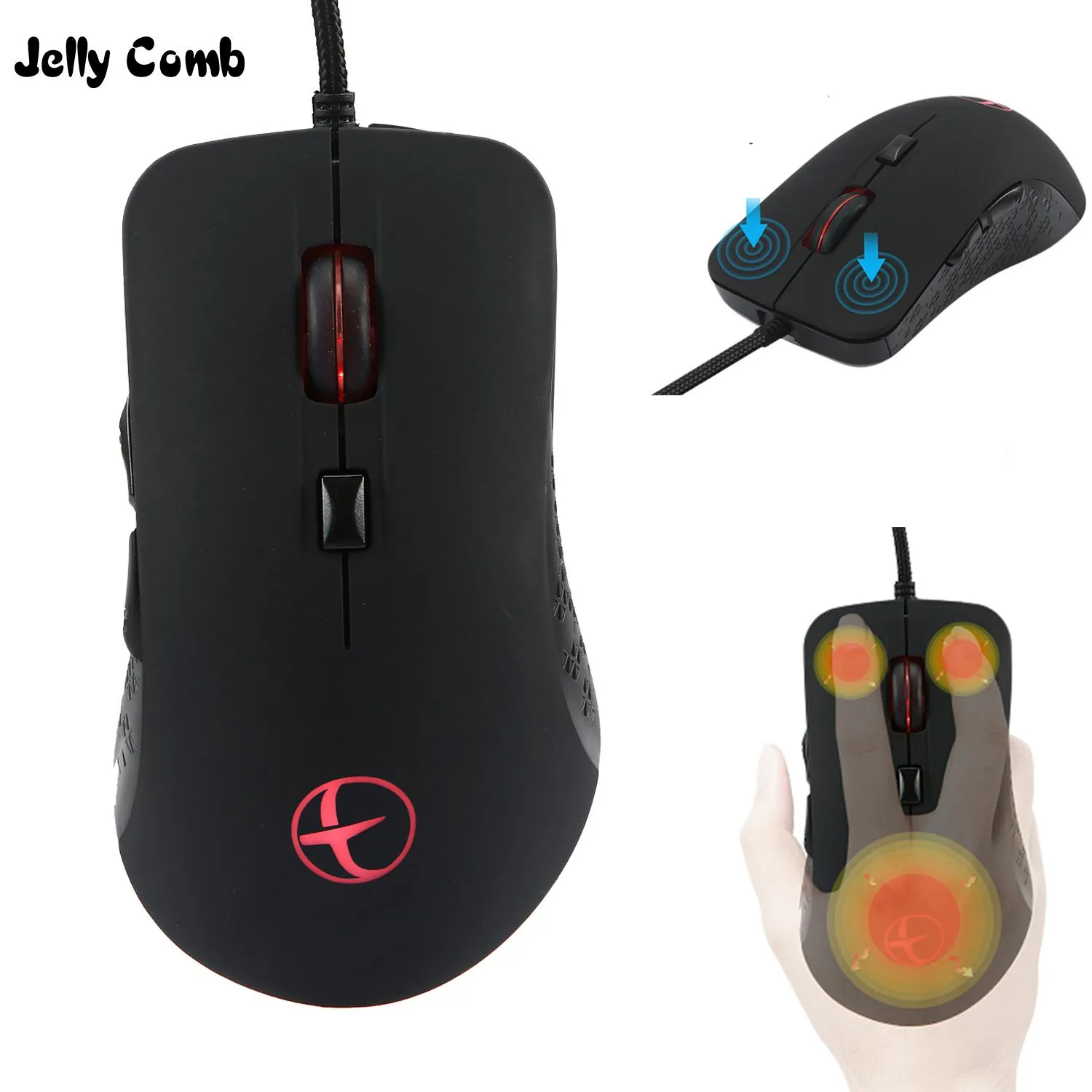 Mouse Jelly Comb Wired Warmer Aquecido Mouse para Laptop Notebook Programável 6 Botões Gaming Mouse 2400 DPI Mouse Ajustável para Gamer