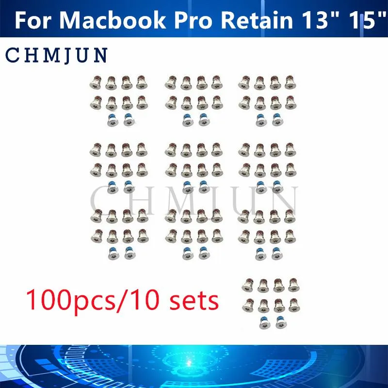 Ramar 100 st/10sets ny bärbar dator A1425 A1502 A1398 BOTTOM CASE SCREW för MacBook Pro Retina 13 "15" Bottenväskningsskruvar set