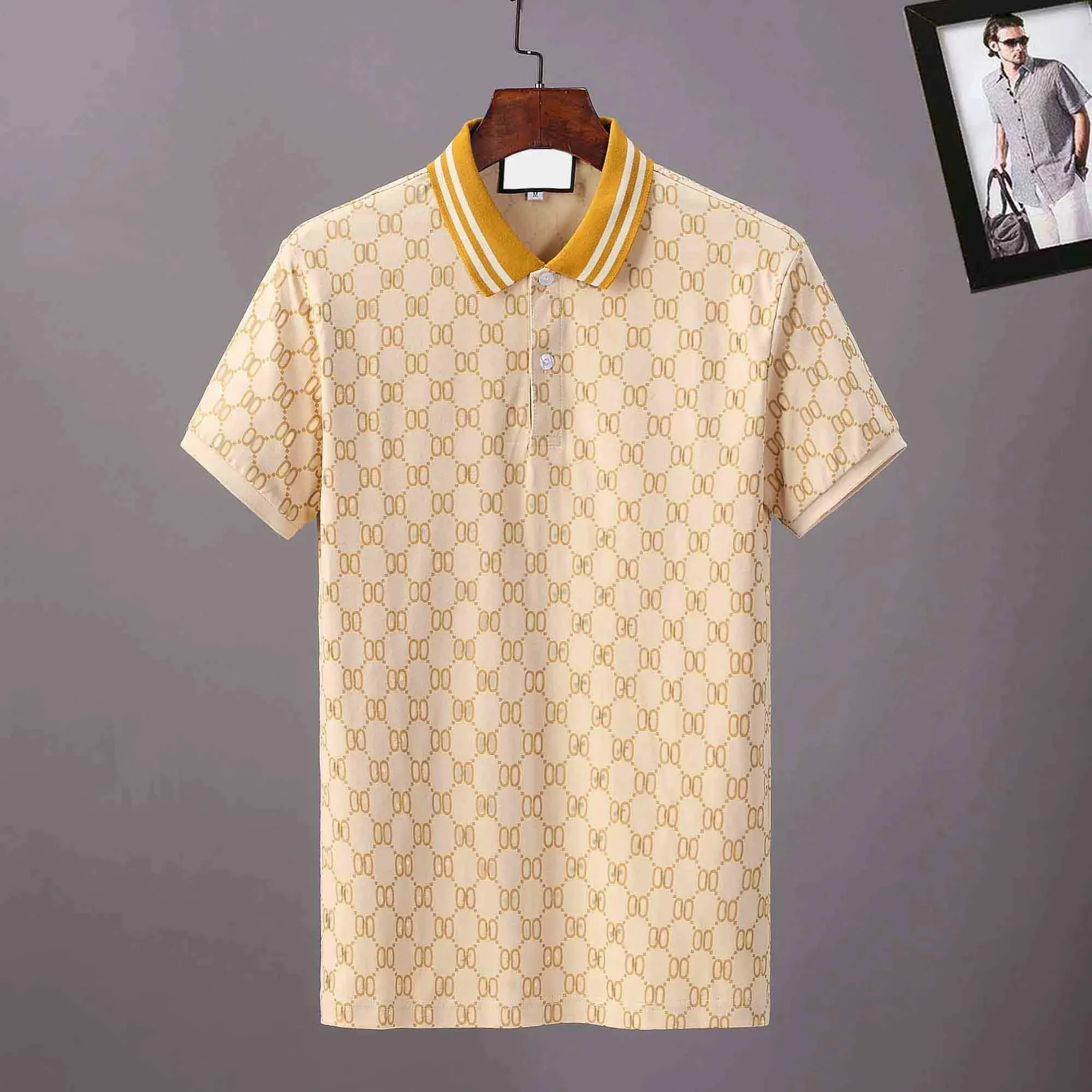 2023 designer striscia polo magliette serpente polo ape Lettere mens High Street moda cavallo polo di lusso T-shirt #8855290C