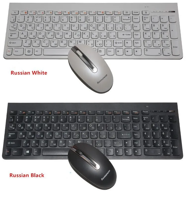 Combos 100% original autêntico SK8861 ultrafino teclado e mouse sem fio conjunto para Lenovo home office teclado russo mudo