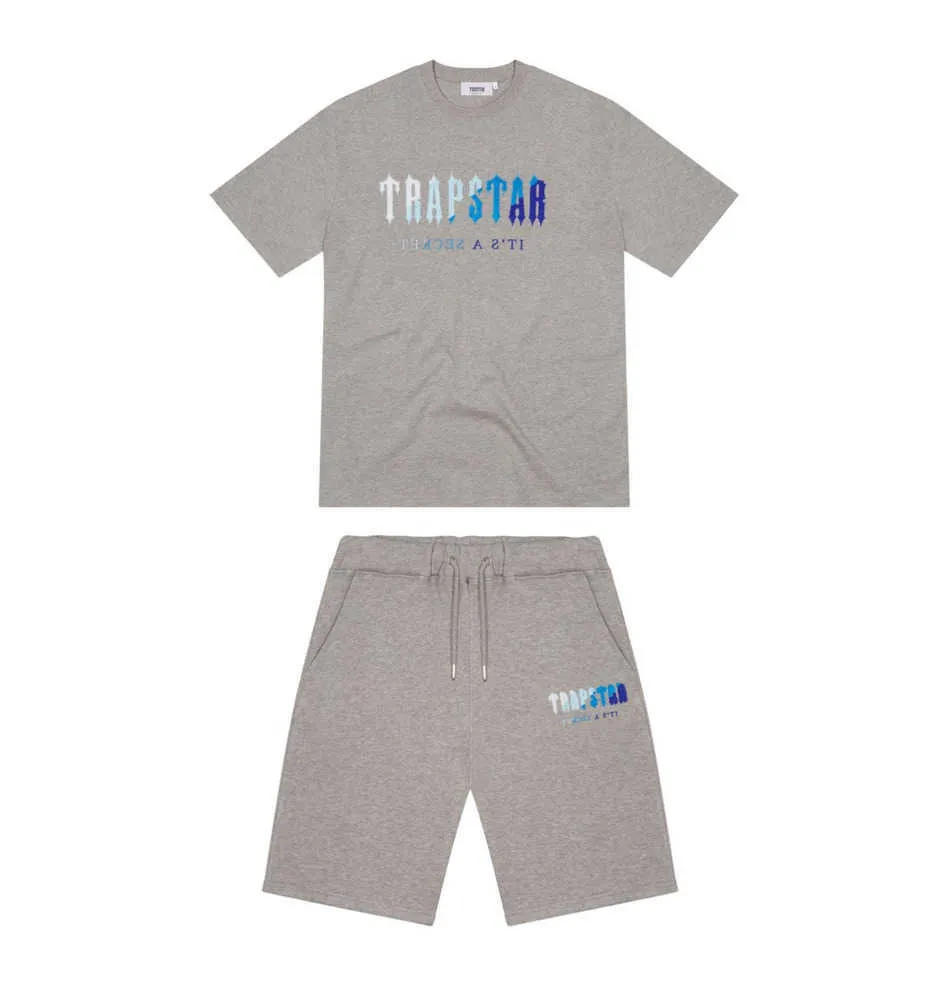 Limitowana edycja Trapstar T Shirt Short Shorts Suit Stopa London Street Fashion Cotton Para wypoczynek Wysoka jakość2023