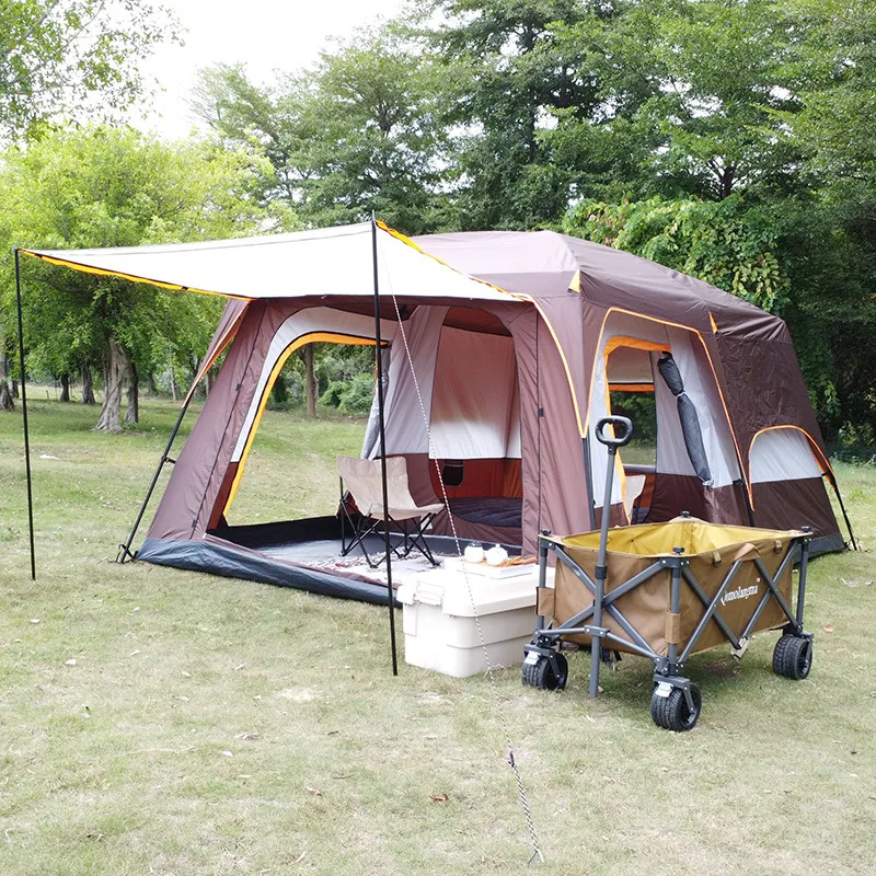 Outdoor Tent 8-12 People Camping Camp Tents Two Bedroom Big Space High  Quality
