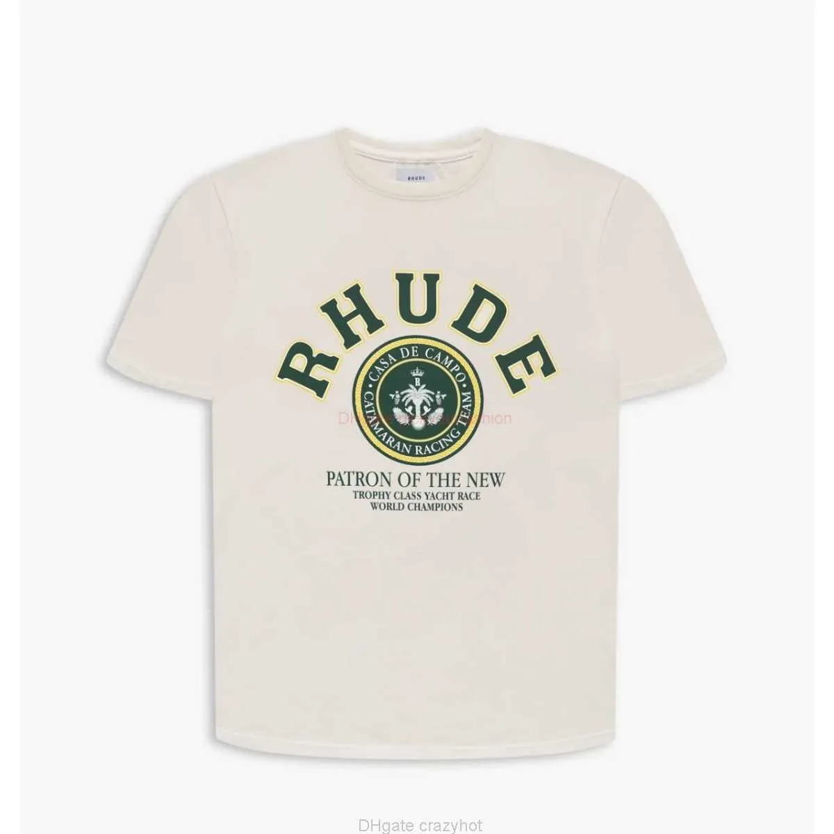 Projektant modnej odzieży Tees Tshirt H8018rhude nadrukowane litery Rhuigi Manager Top koszulka z krótkim rękawem bawełniana moda uliczna topy Casual odzież sportowa Rock Hip hop dla sa