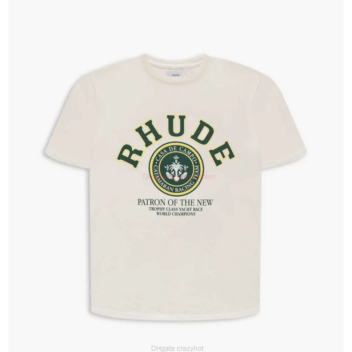 Designer Mode Kläder T-shirts T-shirt H8018rhude Bokstavstryckt Rhuigi Manager Top Kortärmad T-shirt Bomull Streetwear Toppar Casual Sportswear Rock Hiphop för sa