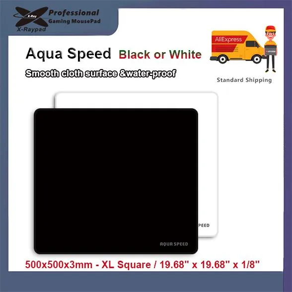Kuddar 500x500x3mm XL Square / 19.68 "x 19.68" x 1/8 "XrayPad Aqua Speed ​​Gaming Mouse Pad med vattentät yta