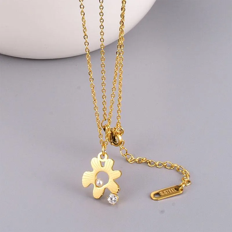 Pendant Necklaces Fashion Retro Gold Color Flower Of Life Charm Party Necklace Female Accessories Banquet Jewelry Girlfriend Gift