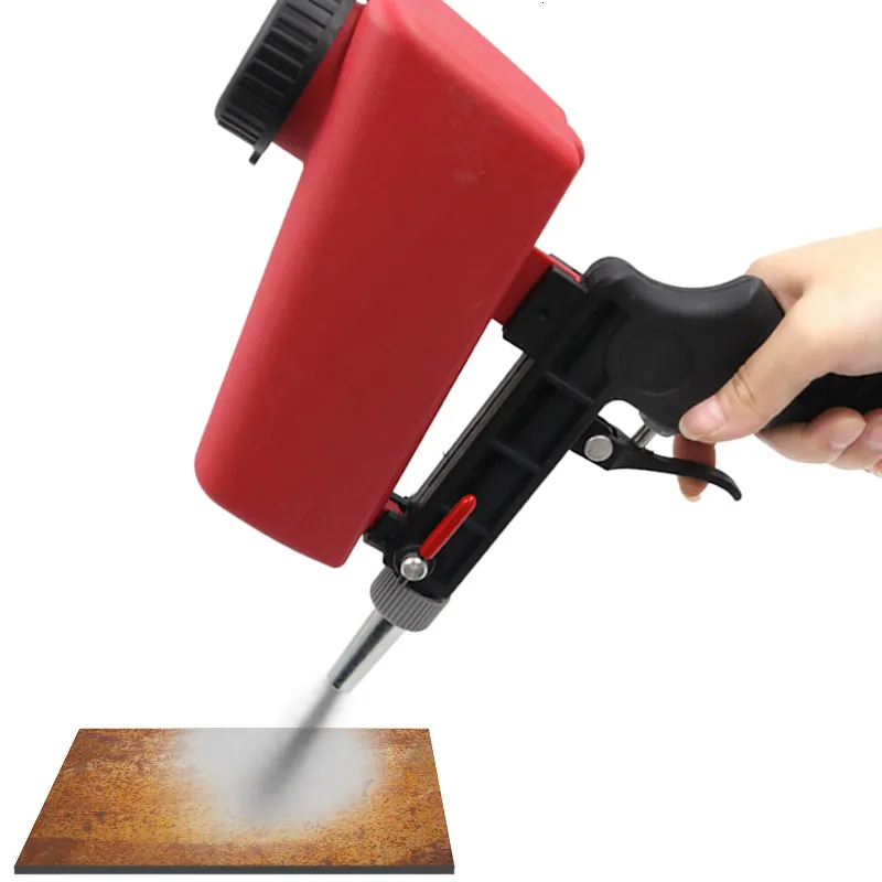 Portable Hand Held Sand Blaster Gun – Gravity Feed, 600CC Capacity, 90-150 PSI (Stainless Steel, Blue)