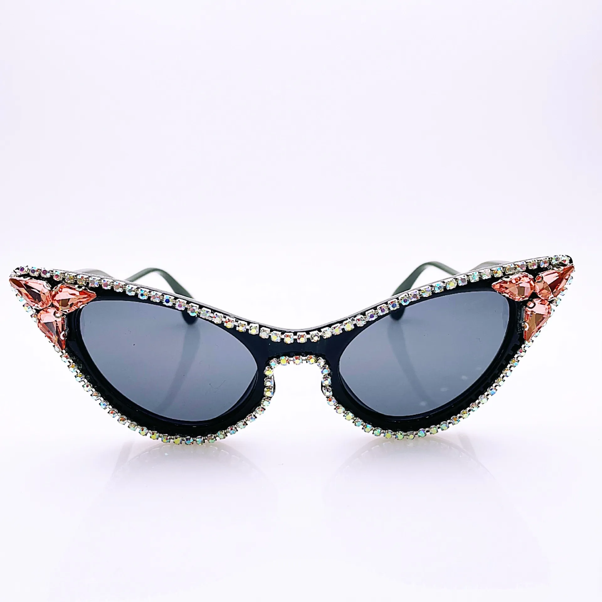 Rhinestone Cat Eye Rhinestone Sunglasses With Decorative Frame And
