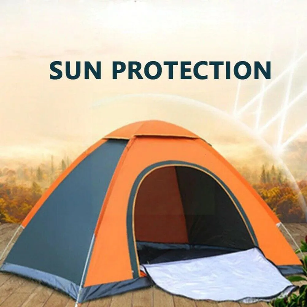 Namioty i schroniska Automatyczne namiot kempingowy 1-2 osobowość namiot rodzinny podwójny chroniony plecak