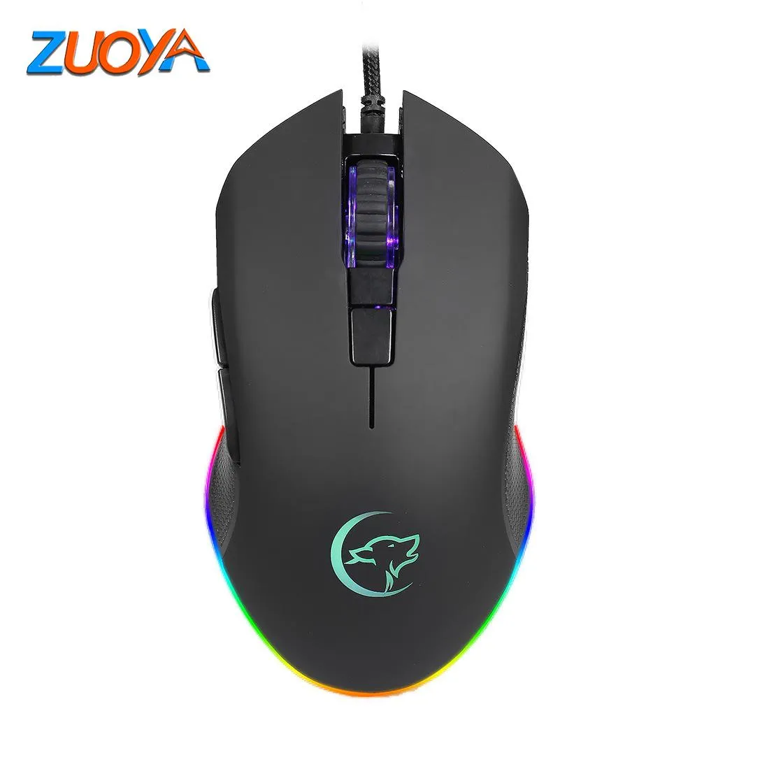 Mouse Zuoya Ergonômico Wired Gaming Mouse LED USB Computer Mouse Gamer RGB Ratos com cabo de luz de fundo para PC Laptop