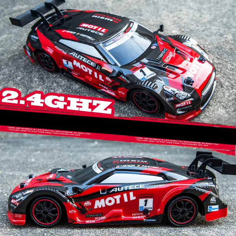 1:18 30km/h RC Drift Racing Car 4WD 2.4G High Speed GTR Remote Control Max 50m Control Distance Electronic Hobby Toys Car Gifts