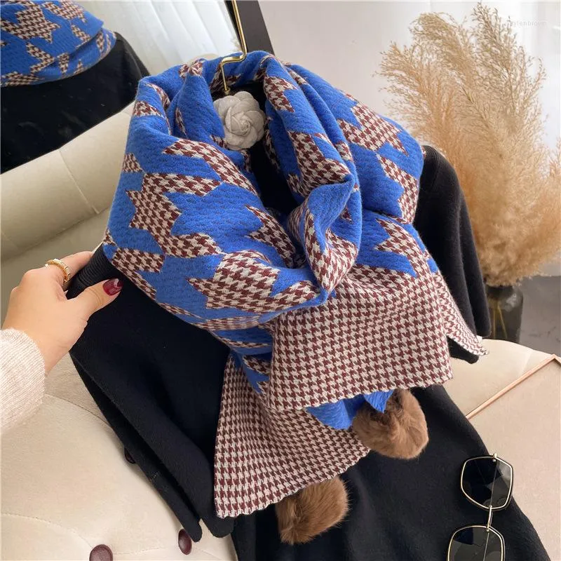 Scarves Cashmere Scarf Women Winter 2023 Warm Striped Fashion Design Shawl And Wraps Blanket Bufana Echarpe Femme Pashmina Poncho