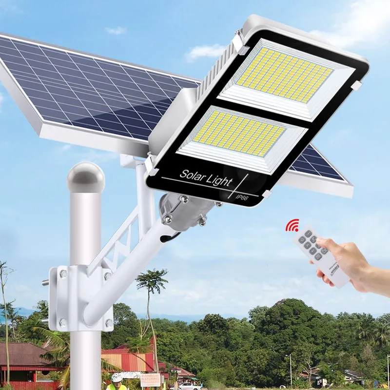 LED Solar LED Street Light 600W مصباح حديقة مقاوم للماء مصباح في الهواء الطلق 460W 400W 200W Streetlight