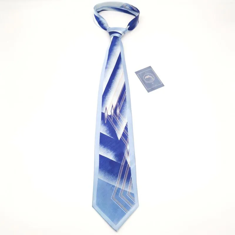 Bow Ties Blue Edge Special-Shaped World Silk Printed Casual Tie Unisex Personalized Fashion Gift Set For Women In A Box Men