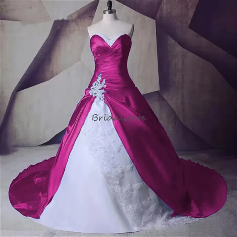 Vestido de novia blanco con azul sales