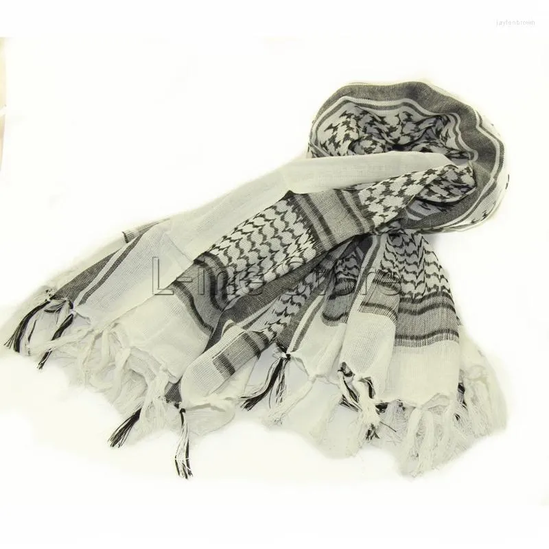 Bandane Tattico Militare Keffiyeh Shemagh Sciarpa Araba Collo a Scialle Copricapo Copricapo Sciarpe Invernali in Cotone Bianco per Escursioni all'aperto