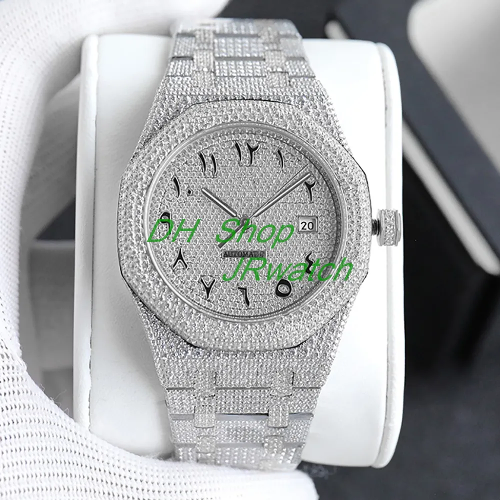 Top Custom Men S Watch Luxury Swarovski Diamond Full Star Sports Watch met ETA3120 Automatisch mechanisch horloge