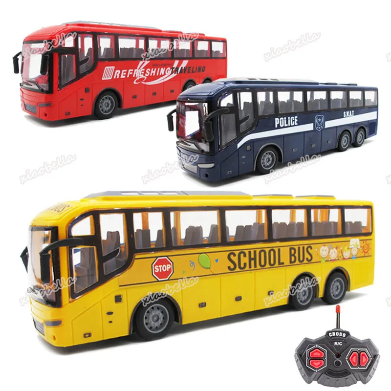 Electric RC Car 1 16 Radio Remote Control Bus 4ch Racing Model RC 27 MHz Lights Simulation School Tour Tournee voor kinderen 230529