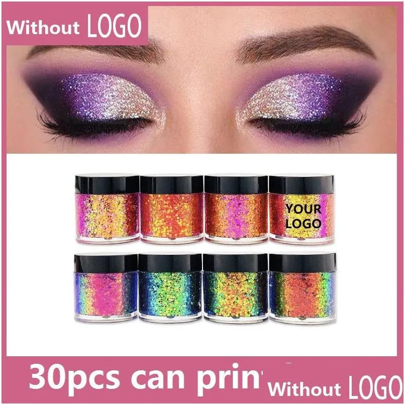 Sombra de ojos Etiqueta privada Brillo Crema de sombra de ojos Pigmento alto Pigmentos de maquillaje de camaleón único Logotipo personalizado Entrega de gota Salud Beaut Dhqpf