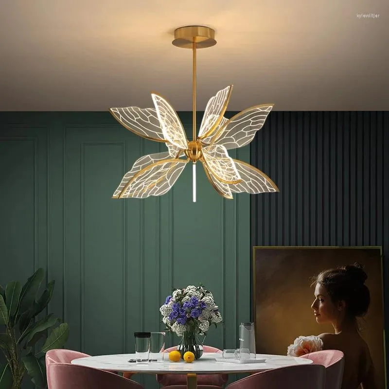 Lampes suspendues nordique papillon LED lumières salon lampe décor à la maison lustres éclairage cuisine lustre AC85-265V